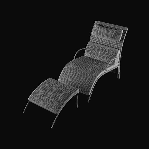 3d model leather lounge chair ottoman - Loveseat & Ottoman 01 by lajhar